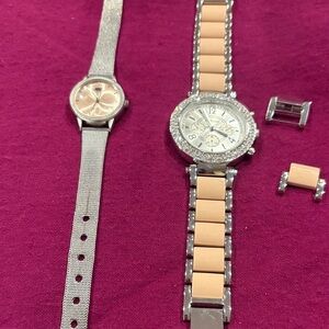 Silver Nike and Light Pink Watch Set